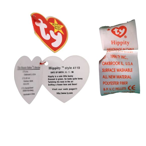 Easter Bunnies Beanie Babies [Set of 4] Hippie, Hippity, Hoppity, Floppity - Picture 5 of 7